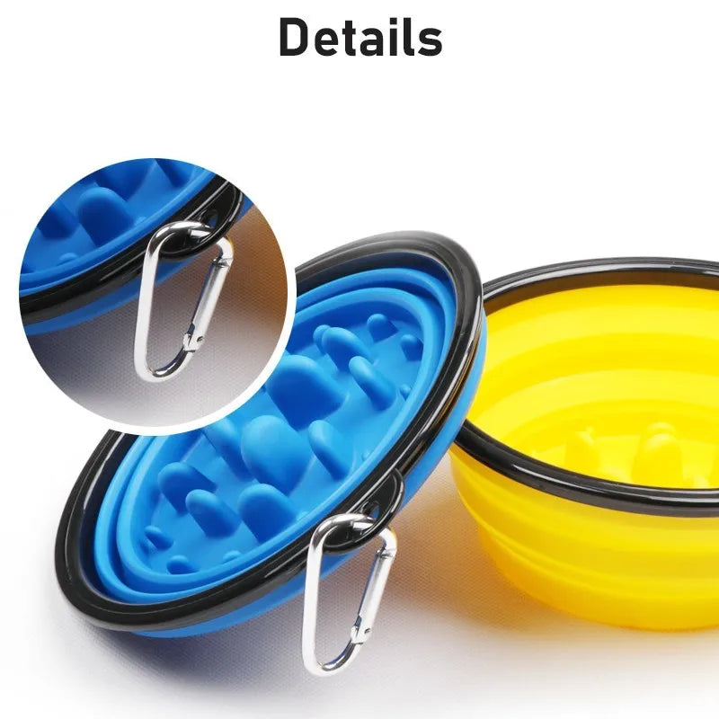 350Ml 1Pc Collapsible Dog Bowls Feeder with Carabiner Folding Cat Bowl Travel Dog Feeding Water Travel Portable Puppy Walking