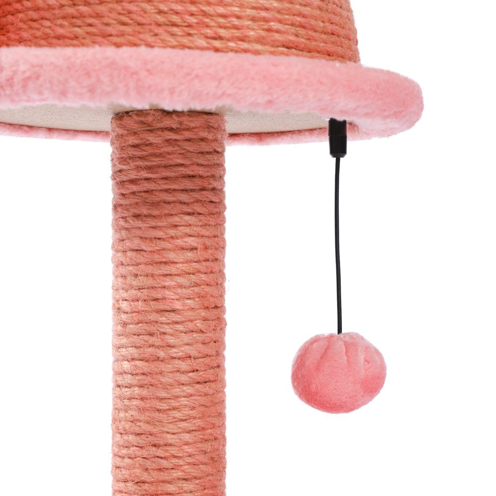 Cat Scratching Post Flamingo Sisal Claw Scratcher Post for Small Cat, Pink