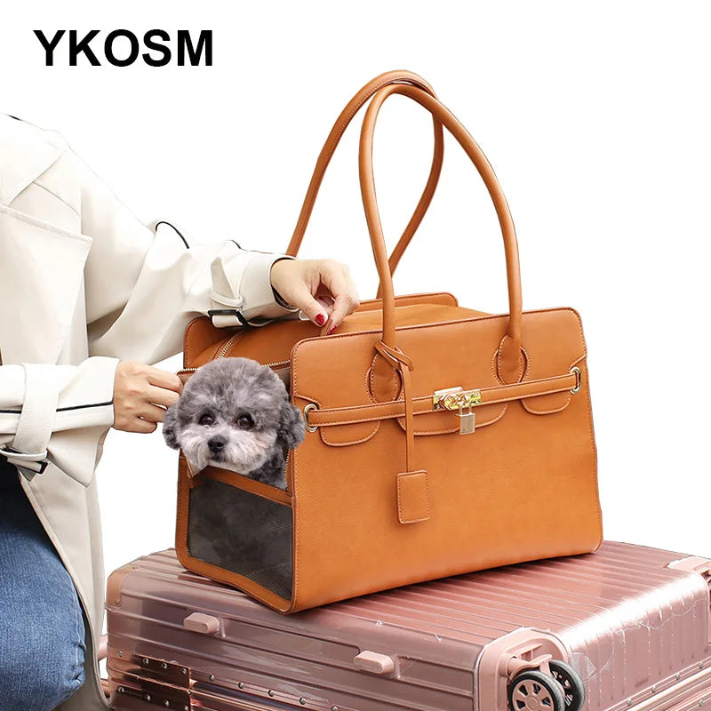 Luxury PU Leather Pet Carrier 